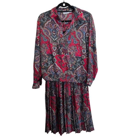 Alfred Dunner Petite Vintage Size 10 Floral Paisley Elastic Waist 2-Piece Skirt - Picture 1 of 12